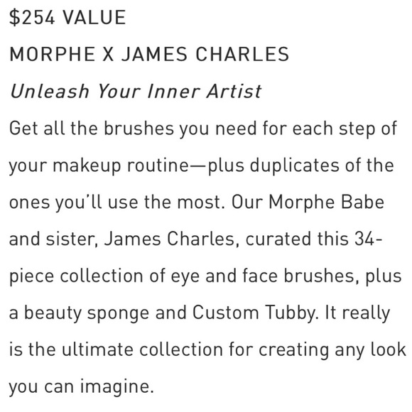 SOLD NIB James Charles X Morphe Brush Set - Picture 5 of 8